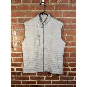 Johnnie-O Vest Crosswind Quilted Performance Vest Dove Cross Logo Mens Medium